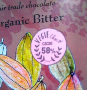ピープルツリーチョコレート『ベジライン』チョコレート包装紙のアップを撮影した画像